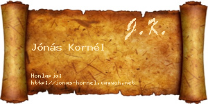 Jónás Kornél névjegykártya