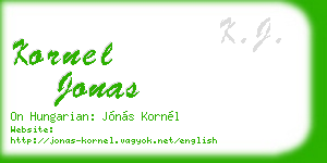 kornel jonas business card